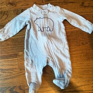 Carter's Light Blue Speckled Bear One Piece